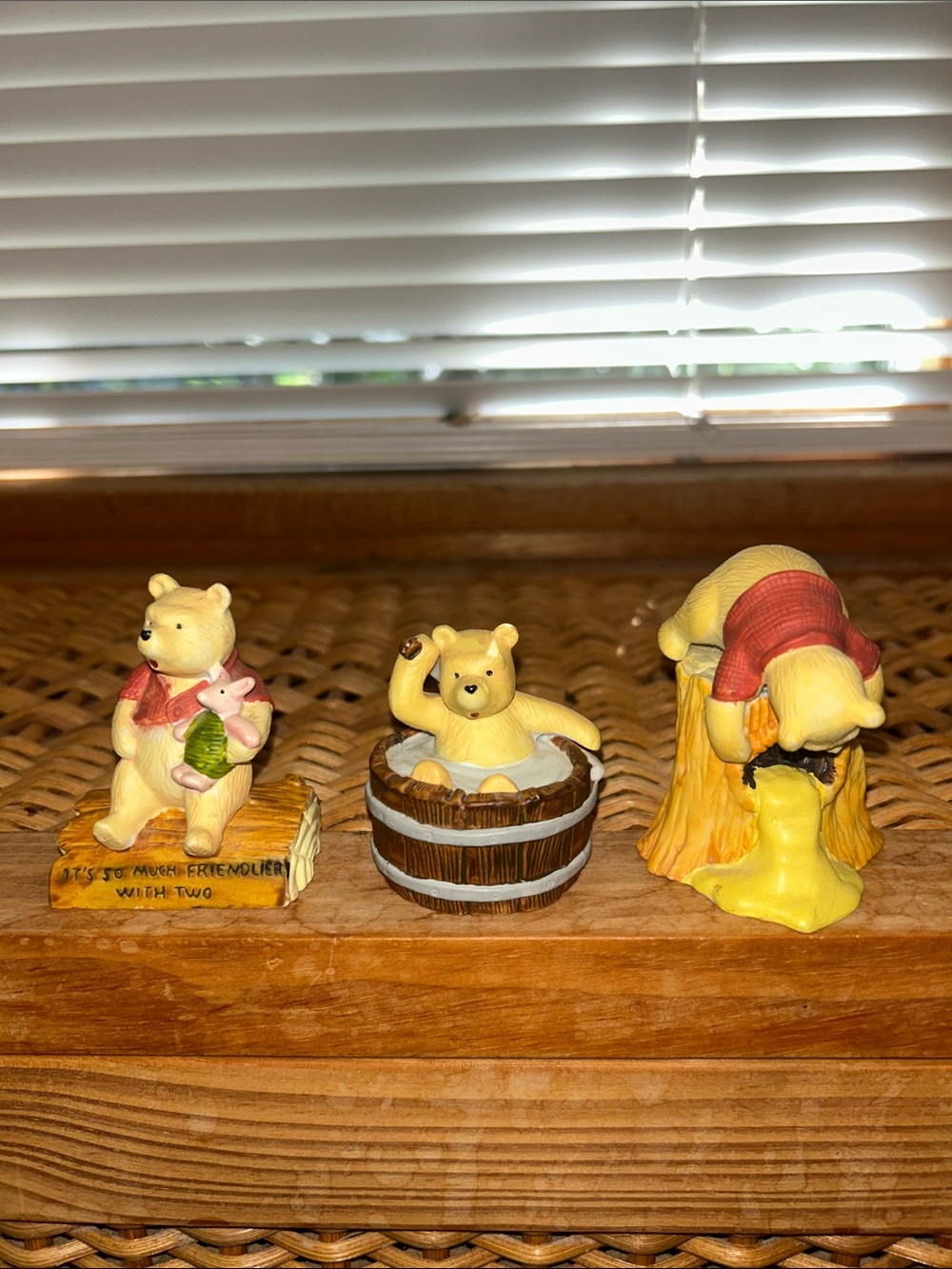 Winnie & Piglet; Winnie & Honey; Winnie & Bathtub Ceramic Figurines  (LC)